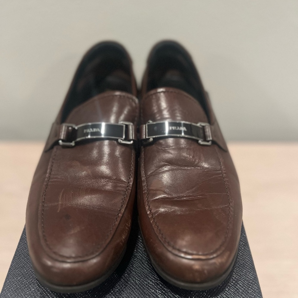 Prada Men's Brown Leather Loafers